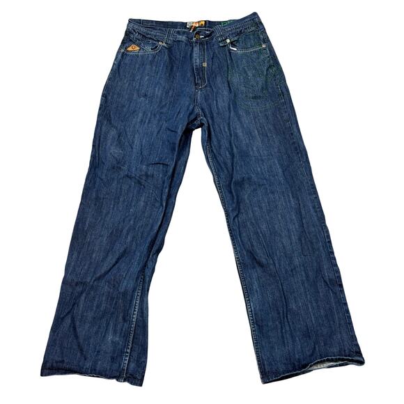 Akademiks Baggy Embroidered Jeans Men's 38x31 Skate Y2k Hip Hop